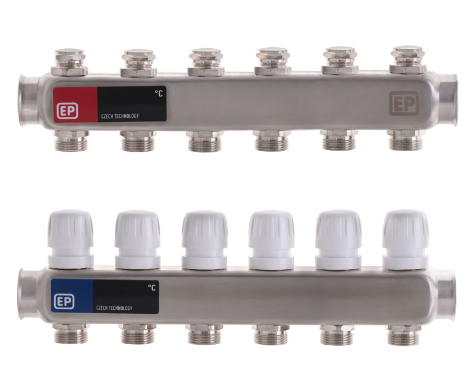 Колектор для опалення з нержавіючої сталі на 6 контури Чехія