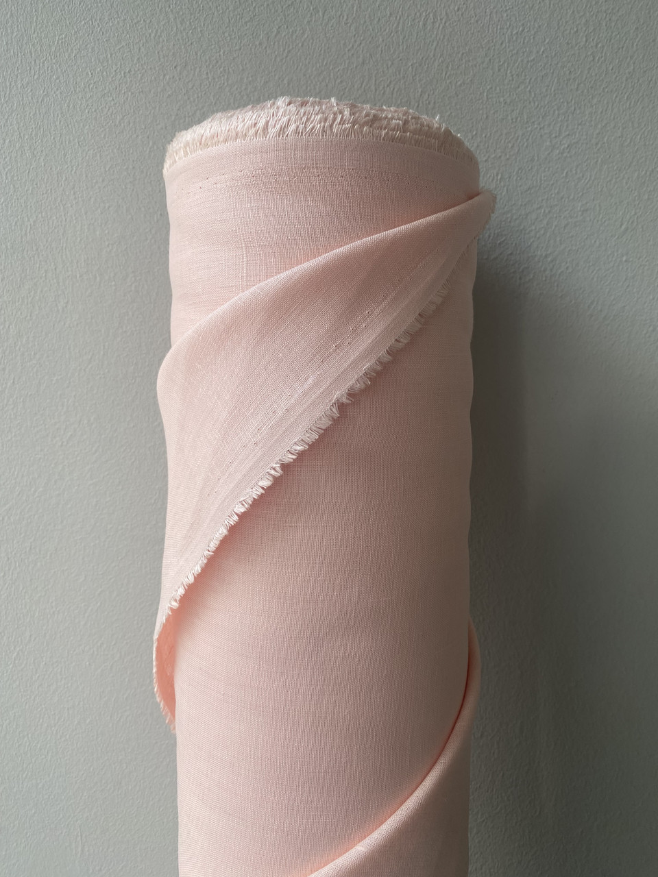 Ніжно-персикова сорочково-платтєва лляна тканина, колір 754