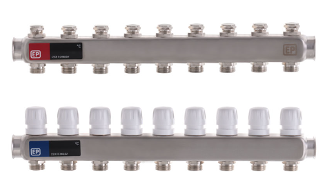 Колектор для опалення з нержавіючої сталі на 9 контури Чехія