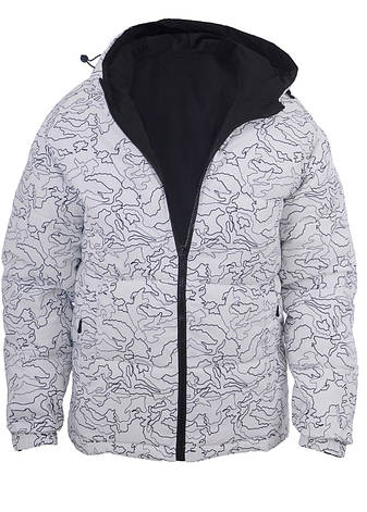 Куртка єврозима чоловіча Kaifangelu 25-9113 03 біло-чорна, фото 1