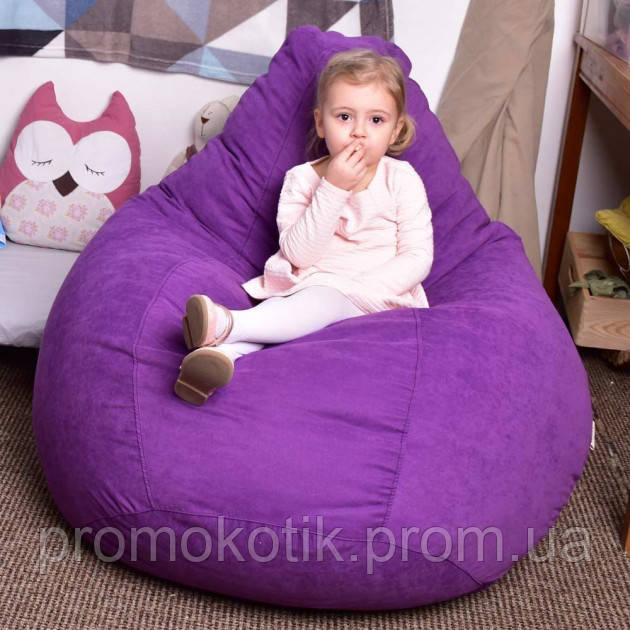 Кресло Мешок Груша Велюр 150х100 Студия Комфорта размер Большой фиолетовый PK, код: 6498955 - фото 2 - id-p1916637826