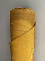 Горчичная сорочечно-платьевая льняная ткань, цвет 1218