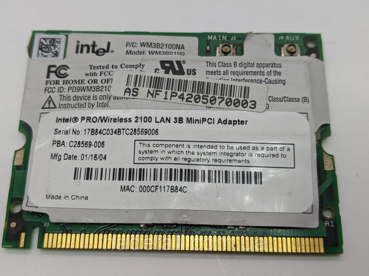 Купить Модуль Wi-Fi mini-pci Intel PRO/Wireless 2100 LAN 3B 2.4ghz ...