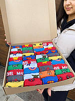 Крутий набір для підлітків 40 пар. Шкарпетки із супер героями Марвел. Жіночі шкарпетки в коробці 36-41