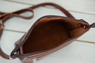Жіноча шкіряна сумка Літо, натуральна шкіра італійський Краст, колір коричневий, відтінок Вишня, фото 2