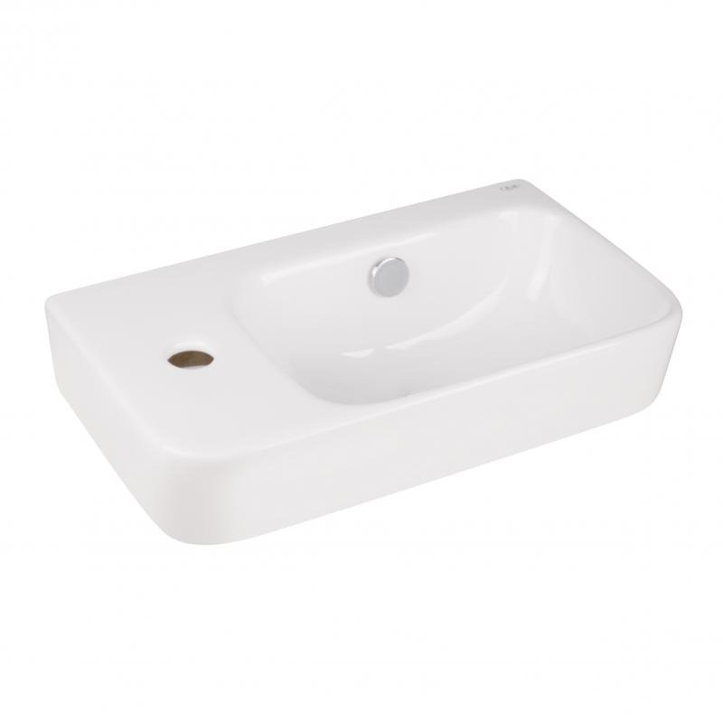 Умивальник підвісний Dante Tern 450х260х155 White ліва з донним клапаном