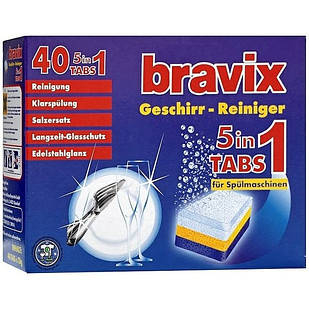 Таблетки для посудомийних машин Bravix 5в1 100 шт (4000317150029)