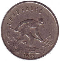 Монета 1 франк. 1953 год, Люксембург
