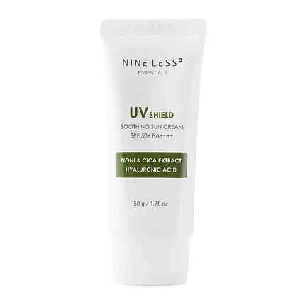 Сонцезахисний крем з центеллою та ноні Nine Less Essentials UV Shield Soothing Sun Cream SPF 50+ PA++++ 50 г, фото 2