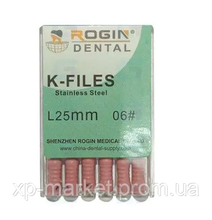 K Files (К-файли) ручні інструменти для обробки кореневих каналів, Rogin 25 мм