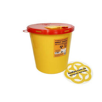 Пластиковий контейнер для утилізації медичних відходів 10 л, жовтий, Afacan Plastik