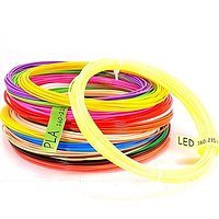 Набор разноцветного PLA-пластика для 3D-ручки (12 цветов) и светящийся в темноте (1.75 мм) 70 метров