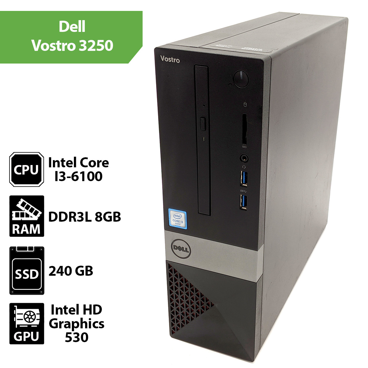 Системний блок Dell Vostro 3250 SFF (Core I3-6100 / 8Gb / SSD 240Gb)