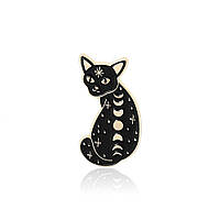 Значок BROCHE Лунный Кот чёрный BRGV111584 UD, код: 7566474