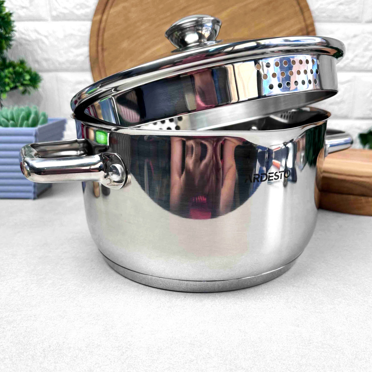 Каструля 3.6л з отворами для зливу Ardesto Pot Gemini Lecco
