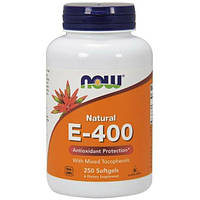 Вітамін E NOW Foods Vitamin E-400 MT 250 Softgels SK, код: 7519468