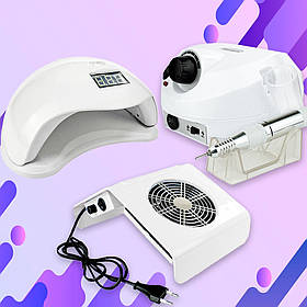 Набір для манікюру техніка для апаратного манікюру Фрезер 601 45.000 витяжка 45 Вт та лампа 54 Вт