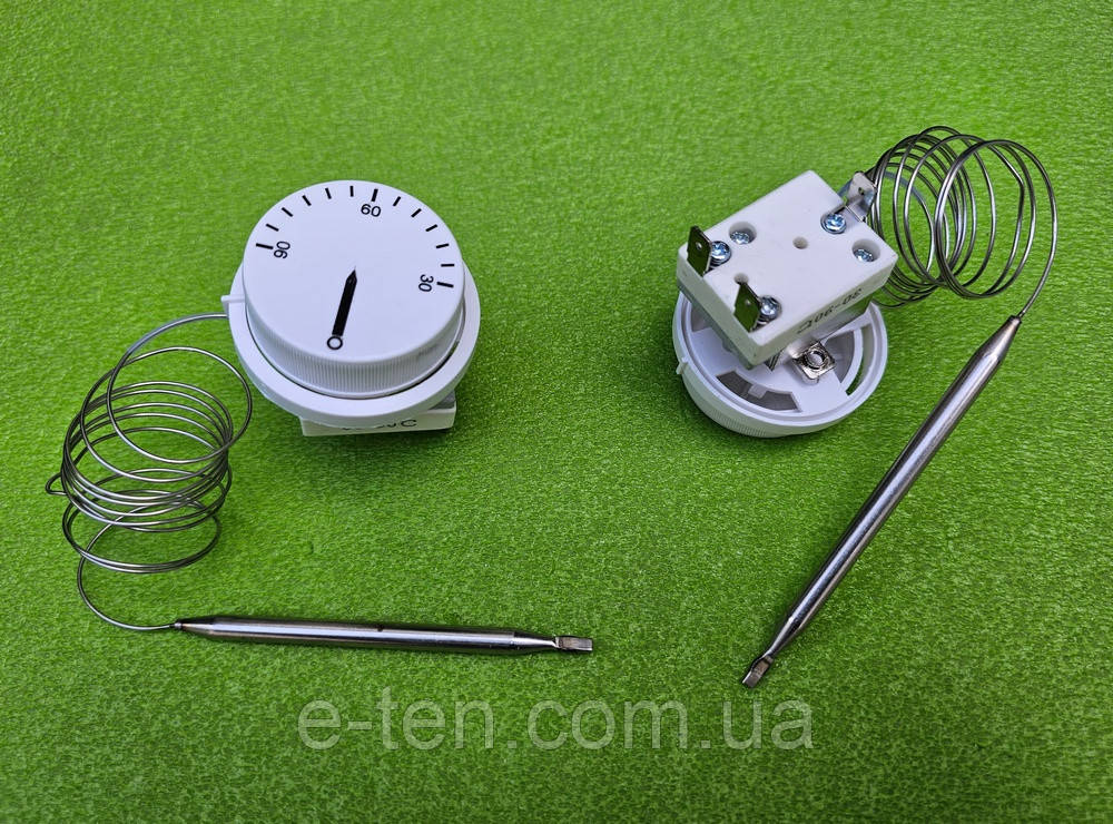 Термостат капілярний механічний T= 30-90°C / 16А / 250V / L капіляра=100см (3 контакти)  Китай