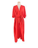 Пляжна туніка халат із поясом червоного кольору, фото 6