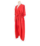 Пляжна туніка халат із поясом червоного кольору, фото 7