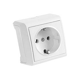 Розетка VI-KO Vera біла 1 накладна із заземленням