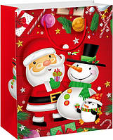 Пакет бумажный "Anime Santa-2" с ручками веревками размер 17,8x9,8x22,9 см MEDIUM