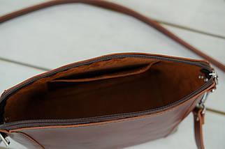 Жіноча шкіряна сумка Майя, натуральна шкіра італійський Краст, колір коричневий, відтінок Вишня, фото 3