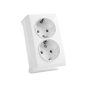 Розетка VI-KO Vera біла 2-я накладна із заземленням