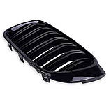 Решітки радіатора BMW X3 F25 X4 F26 рестайлінг M Performance чорні глянцеві двореберні ніздрі БМВ, фото 2