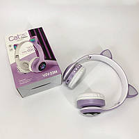 Бездротові навушники з котячими вушками та RGB підсвічуванням Cat VZV 23M. UD-490 Колір: фіолетовий