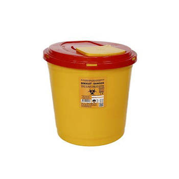 Пластиковий контейнер для утилізації медичних відходів 20 л, жовтий, Afacan Plastik