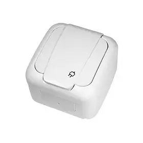 Розетка VI-KO Palmiye біла 1-я з/з з кришкою накладна