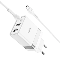 Сетевое зарядное устройство Hoco PD 30W QC 3.0 + кабель Type-C на Type-C 1м White (N21)