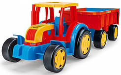 Великий іграшковий трактор Wader Гігант з причепом 66100