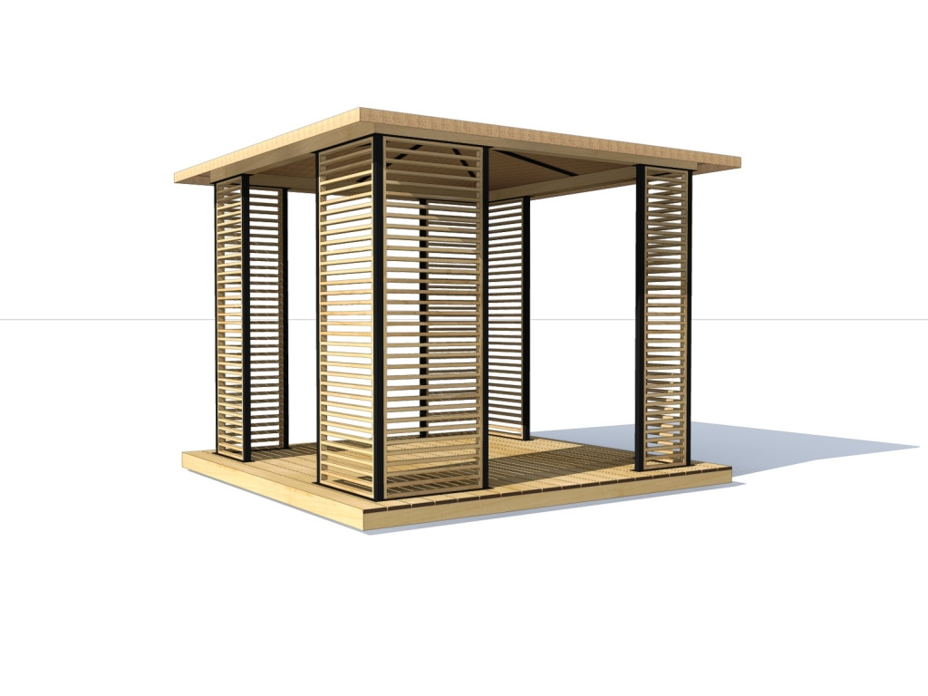 Альтанка в стилі хай-тек 2,5х2,5м Modern Gazebo 04 від виробника Thermowood Production
