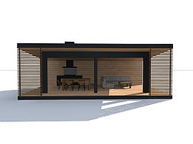 Сучасні альтанки у стилі мінімалізм Modern Gazebo 01 6х9м від виробника Thermowood Production