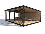 Сучасні альтанки у стилі мінімалізм Modern Gazebo 01 6х9м від виробника Thermowood Production, фото 3