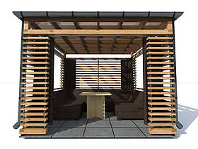 Альтанка в сучасному стилі 3,0х3,0м Modern Gazebo 03 від виробника Thermowood Production