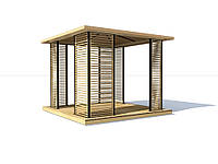 Беседка в стиле хай-тек 2,5х2,5м Modern Gazebo 04 от производителя Thermowood Production