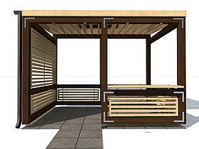 Альтанка в стилі модерн 3,0х4,0м Modern Gazebo 07 від виробника Thermowood Production