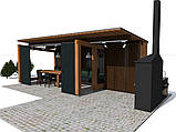 Сучасна альтанка 7,0х3,0м для зон барбекю Modern Gazebo 10 від виробника Thermowood Production, фото 3