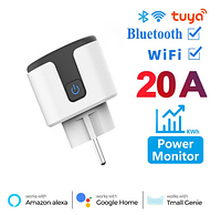 Смарт розетка Tuya Smart WiFi Head 20А со счетчиком электроэнергии 4400W Grey