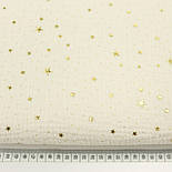 Двошаровий жатий муслін із золотими зірочками та крапками, фон слонова кістка, ширина 155 см № МЖ-3-92, фото 6