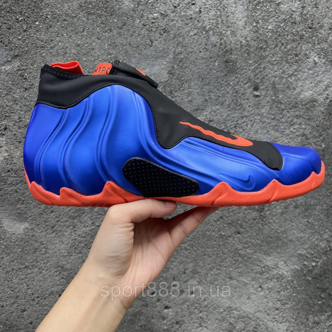 Eur40-46 сині NIKE AIR FLIGHTPOSITE Racer Blue/Total Orange-Black чоловічі баскетбольні кросівки