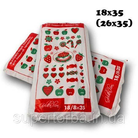 Пакет поліетиленовий для фасування розмір 26х35 вага 800 грам "Тортики", фото 1