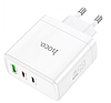 Мережевий зарядний пристрій HOCO Glory PD QC3.0 65 W 2Type-C 1USB White (N30), фото 5