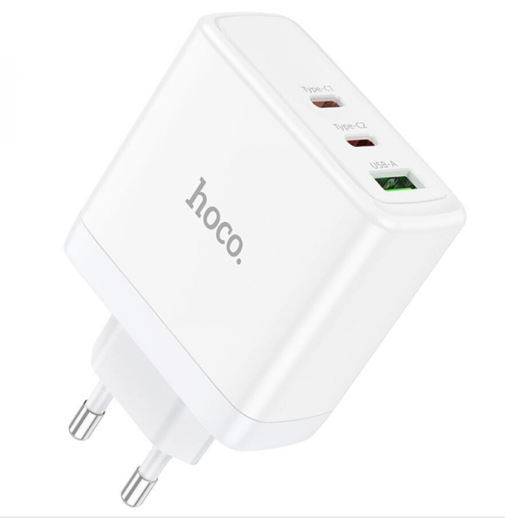 Мережевий зарядний пристрій HOCO Glory PD QC3.0 65 W 2Type-C 1USB White (N30)