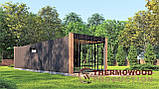 Альтанка сучасна Modern Gazebo 014 з розсувними панорамними вікнами 12,0х3,5м Thermowood Production, фото 5