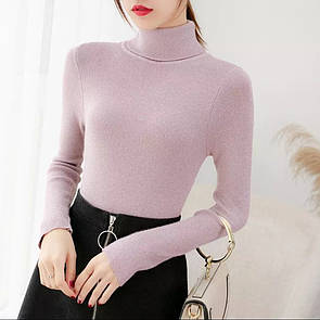 Трикотажний гольф-водолазка з люрексом