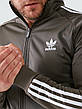 Зимовий спортивний костюм Adidas чоловічий спорт костюм Адідас хакі зі смужками M, фото 6